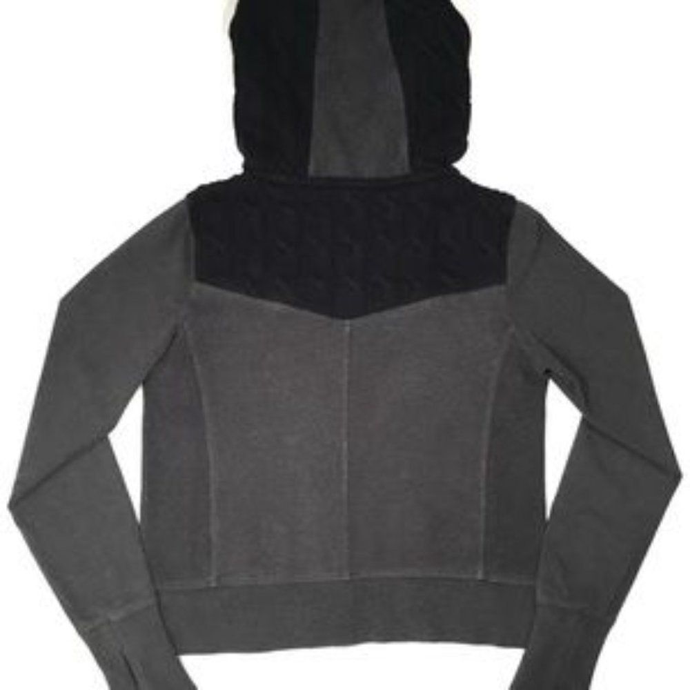 Lululemon fireside hoodie jacket cable knit in coal grey and black - Picture 7 of 14